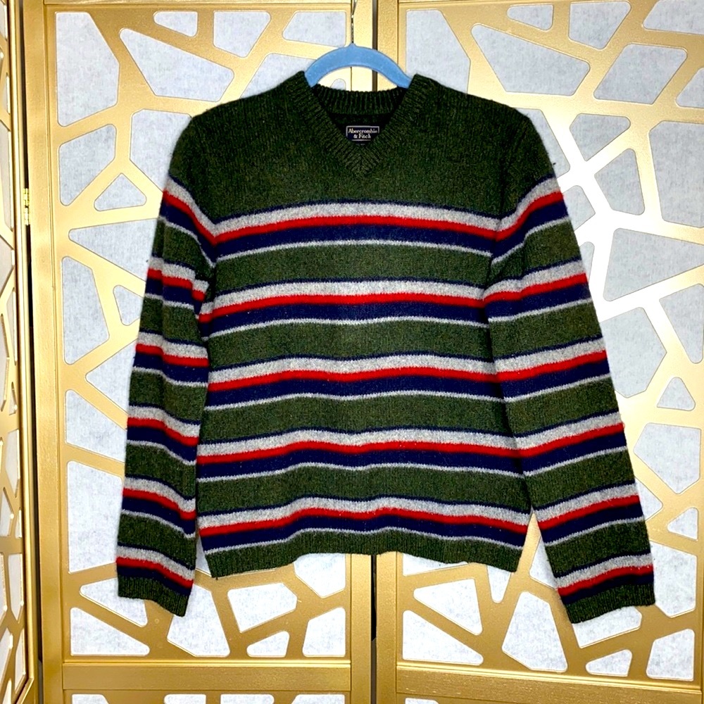 Abercrombie and Fitch Striped Wool Sweater Medium (Runs small)